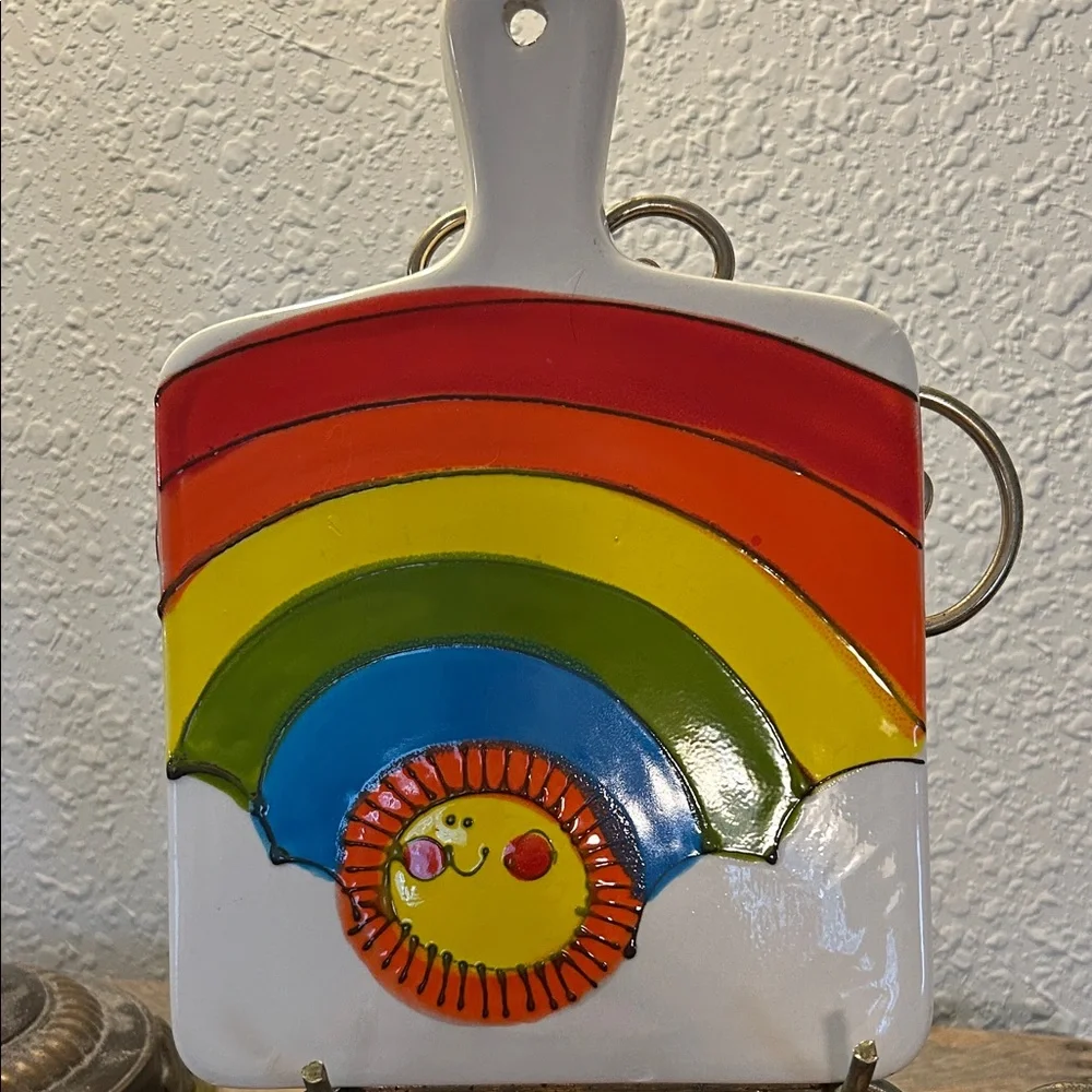 Colorful Cottage Core Rainbow Ceramic Wall Art - Picture 2 of 8